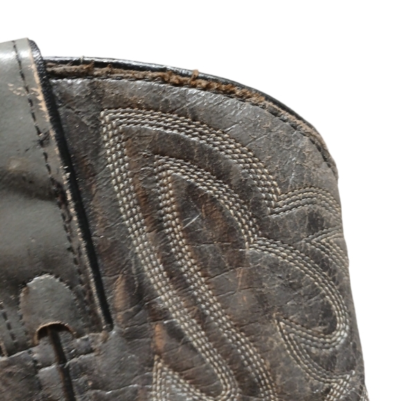 Vintage Texas Boot Co. Men's Gray Leather Cowboy Boots Silver Tip size 10 - Picture 11 of 16